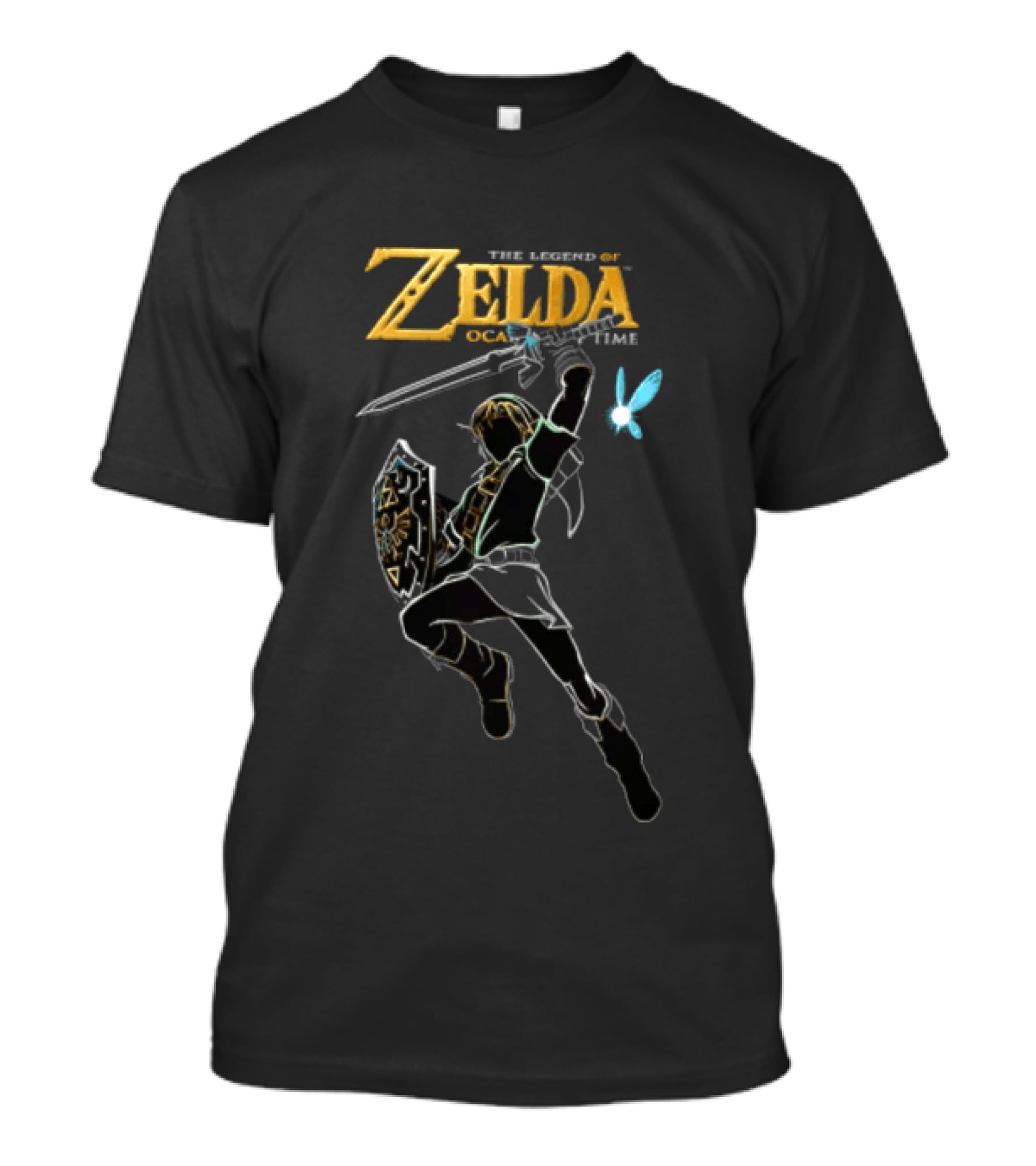 The Legend Of Zelda Ocarina Of Time Link Sword Navi T-Shirt
