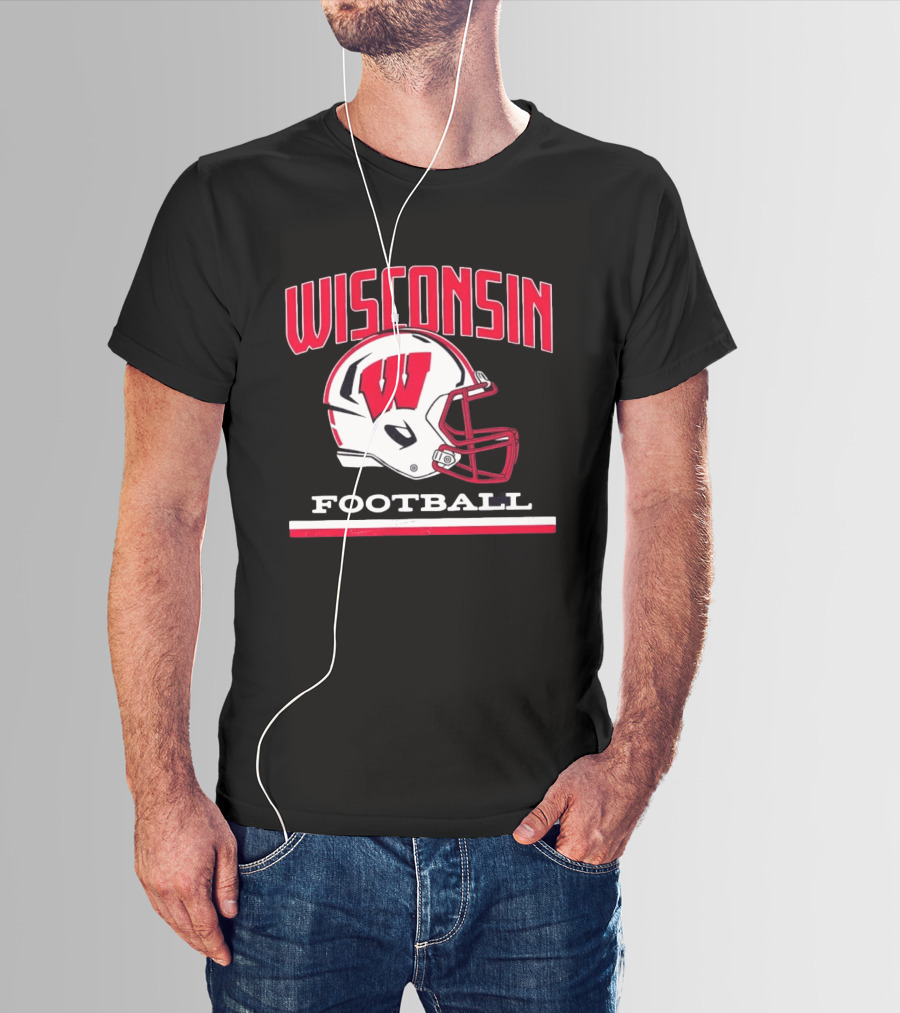 Wisconsin Football Helmet W T-Shirt