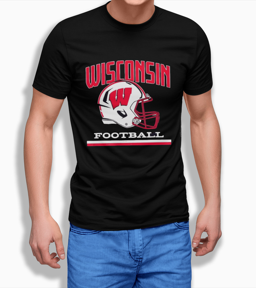 Wisconsin Football Helmet W T-Shirt