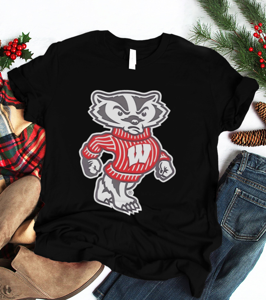 Bucky Badger Wisconsin Red W Sweater T-Shirt
