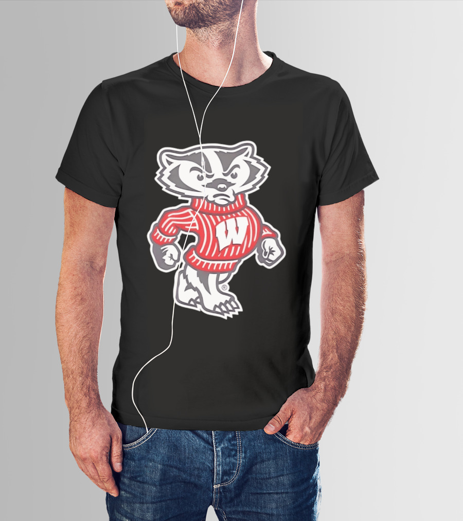 Bucky Badger Wisconsin Red W Sweater T-Shirt