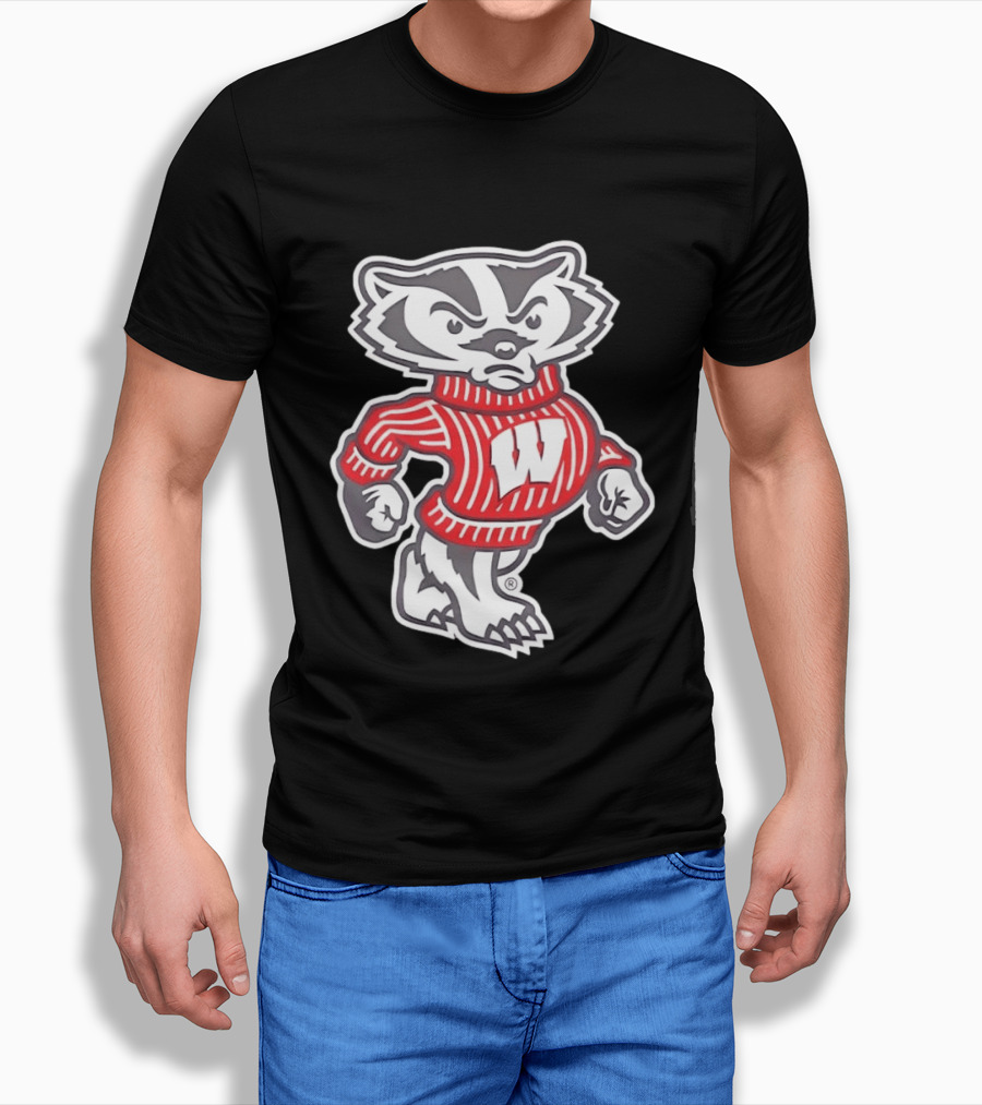 Bucky Badger Wisconsin Red W Sweater T-Shirt