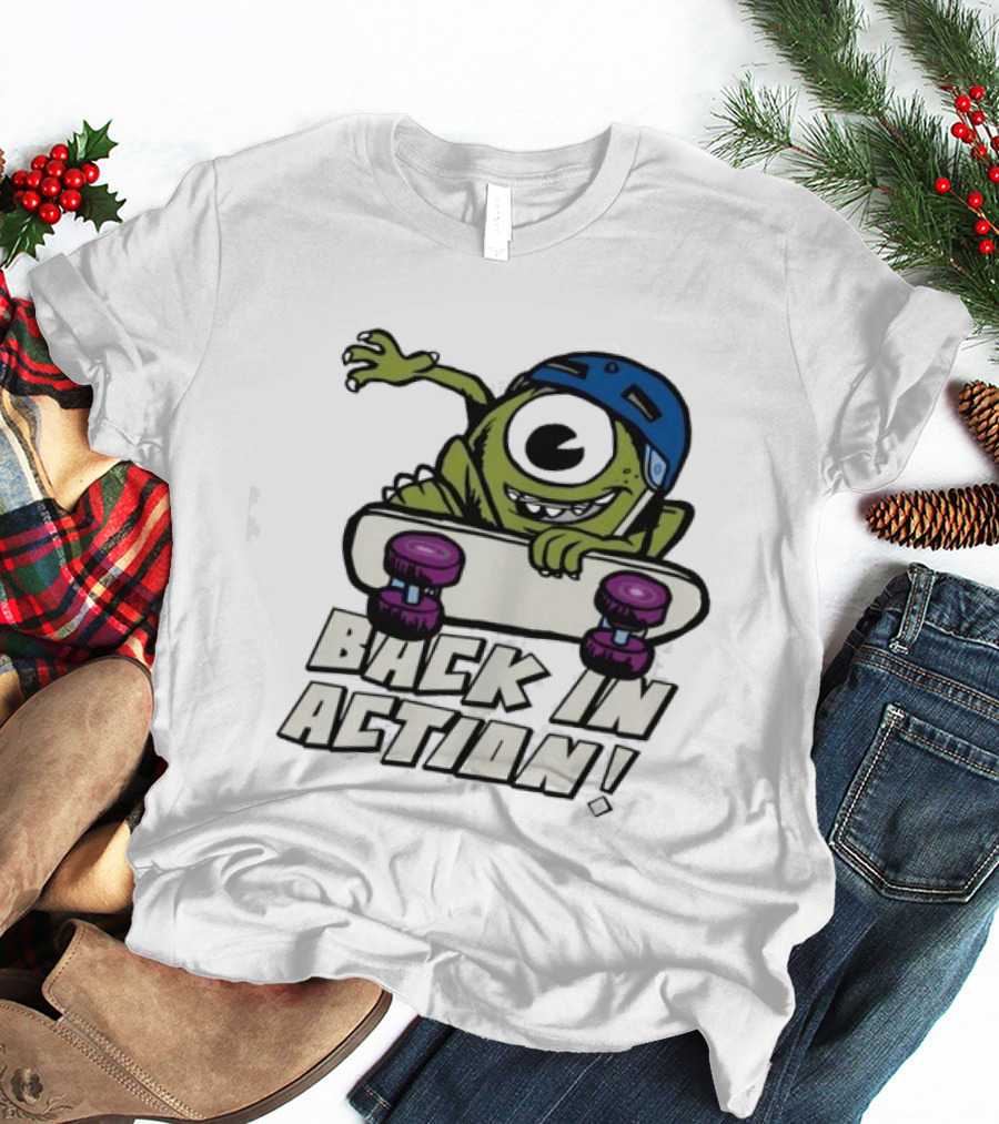 Mike Wazowski Back In Action Skateboard Helmet T-Shirt