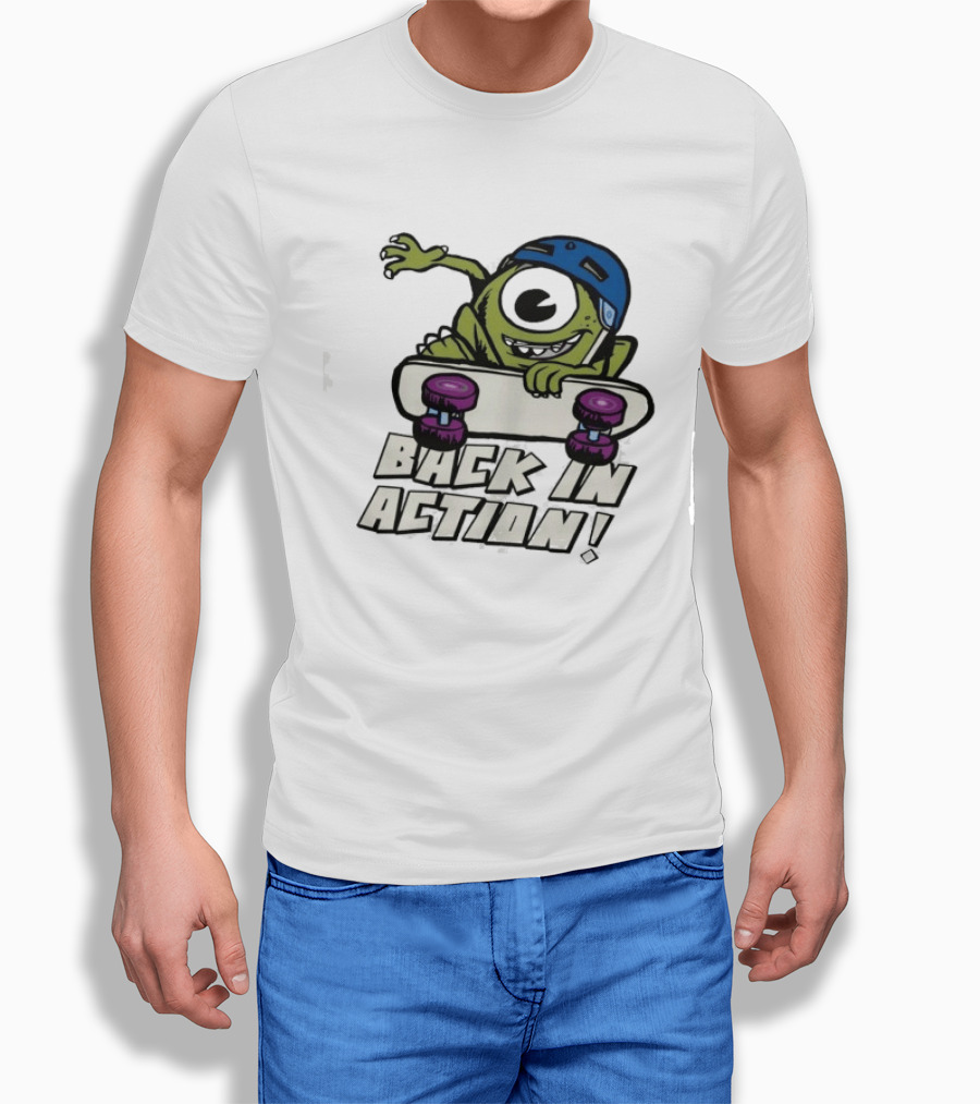 Mike Wazowski Back In Action Skateboard Helmet T-Shirt