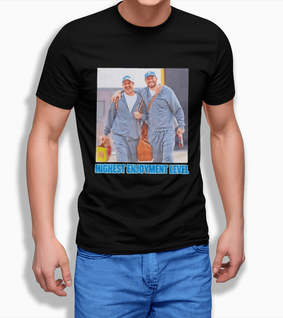Detroit Lions Brock Wright Sam LaPorta Highest Enjoyment Level T-Shirt