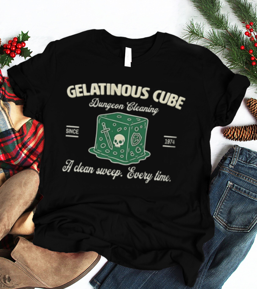 Gelatinous Cube Dungeon Cleaning Since 1974 Clean Sweep Every Time T-Shirt