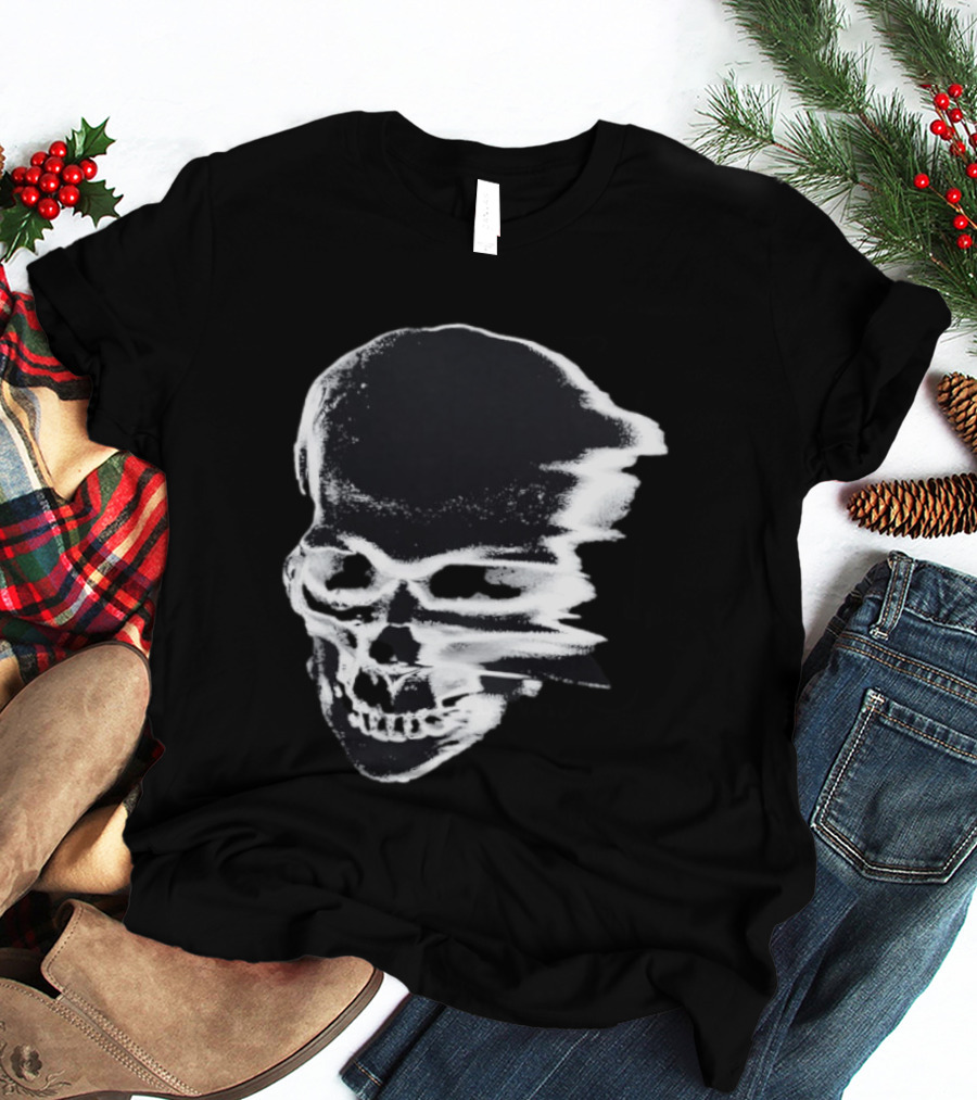 Horrible Skull Fading Effect Edgy Distorted Skull T-Shirt