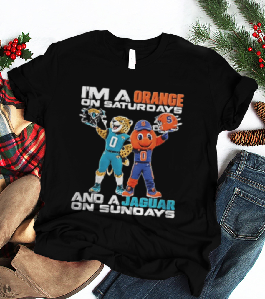I Am A Orange On Saturdays And A Jaguar On Sundays Football Mascots T-Shirt