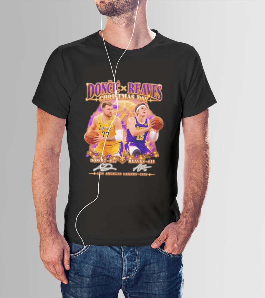 Dončić Reaves Los Angeles Lakers Christmas Day 2023 T-Shirt