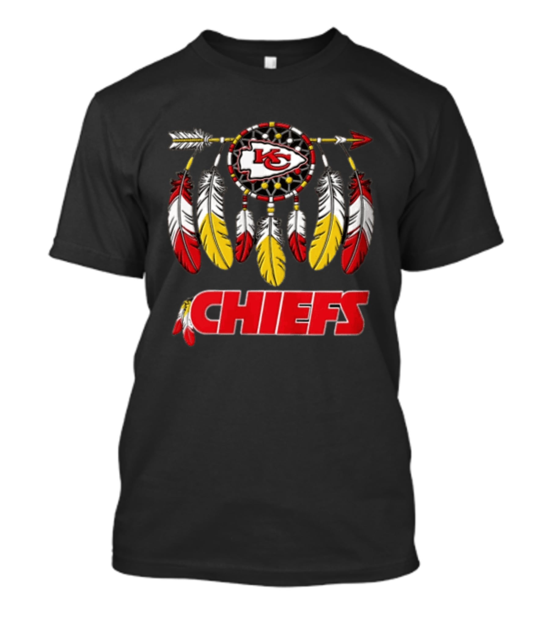 Kansas City Chiefs Native American Heritage Feathers And Arrowhead T-Shirt