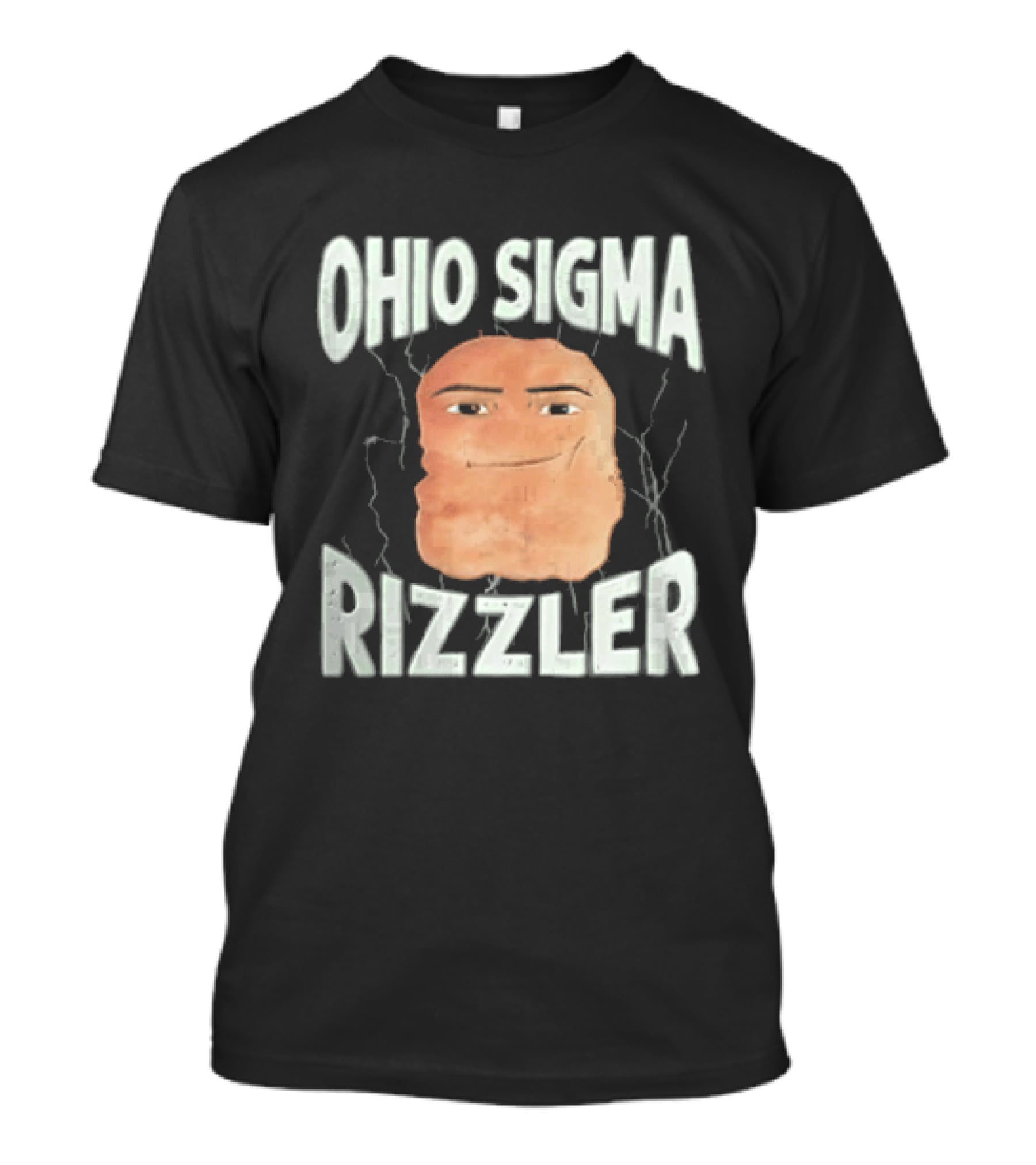 Ohio Sigma Rizzler Meme Lightning Face T-Shirt