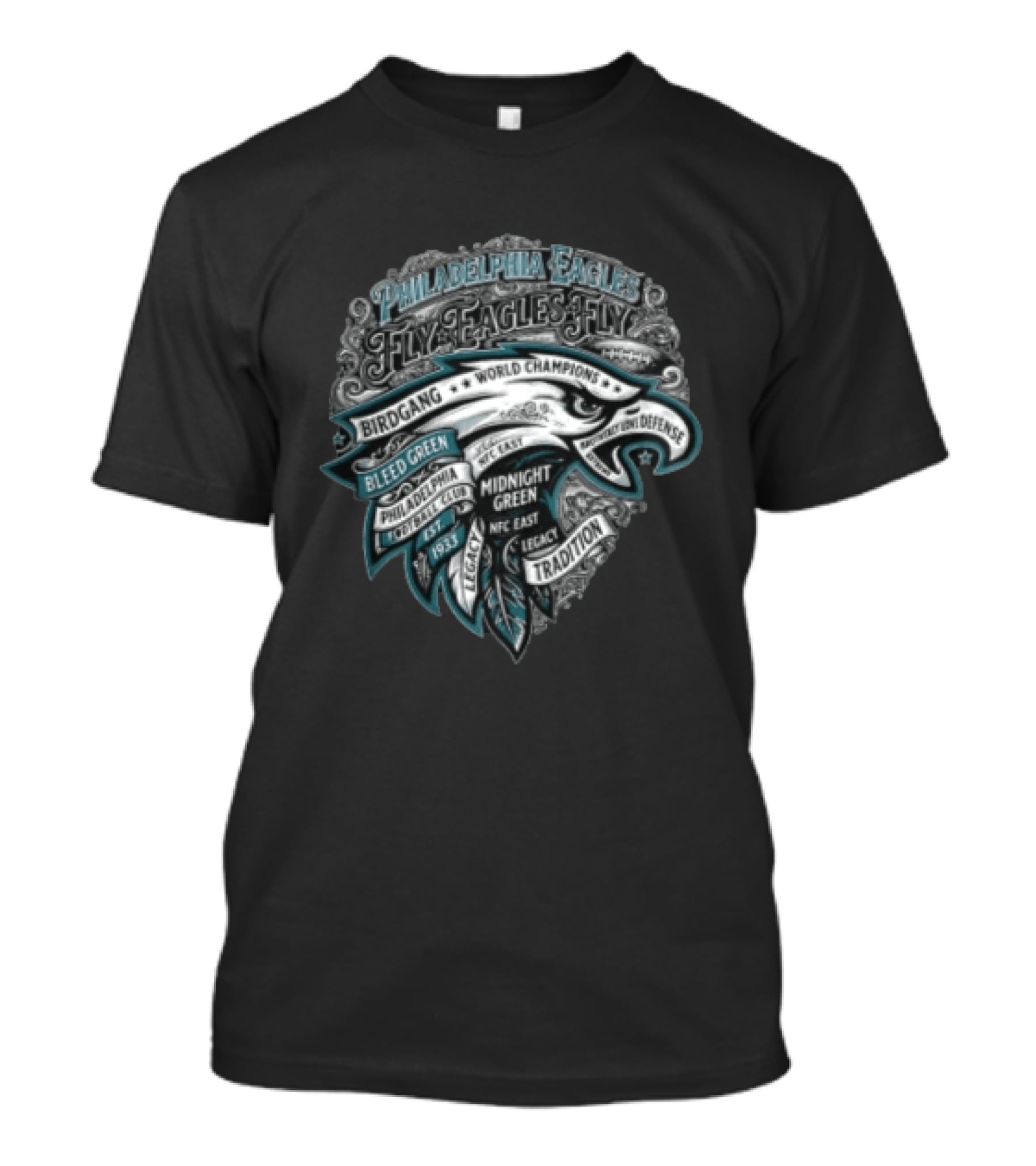 Philadelphia Eagles Fly Eagles Fly World Champions Tradition Birdgang Midnight Green Legacy T-Shirt