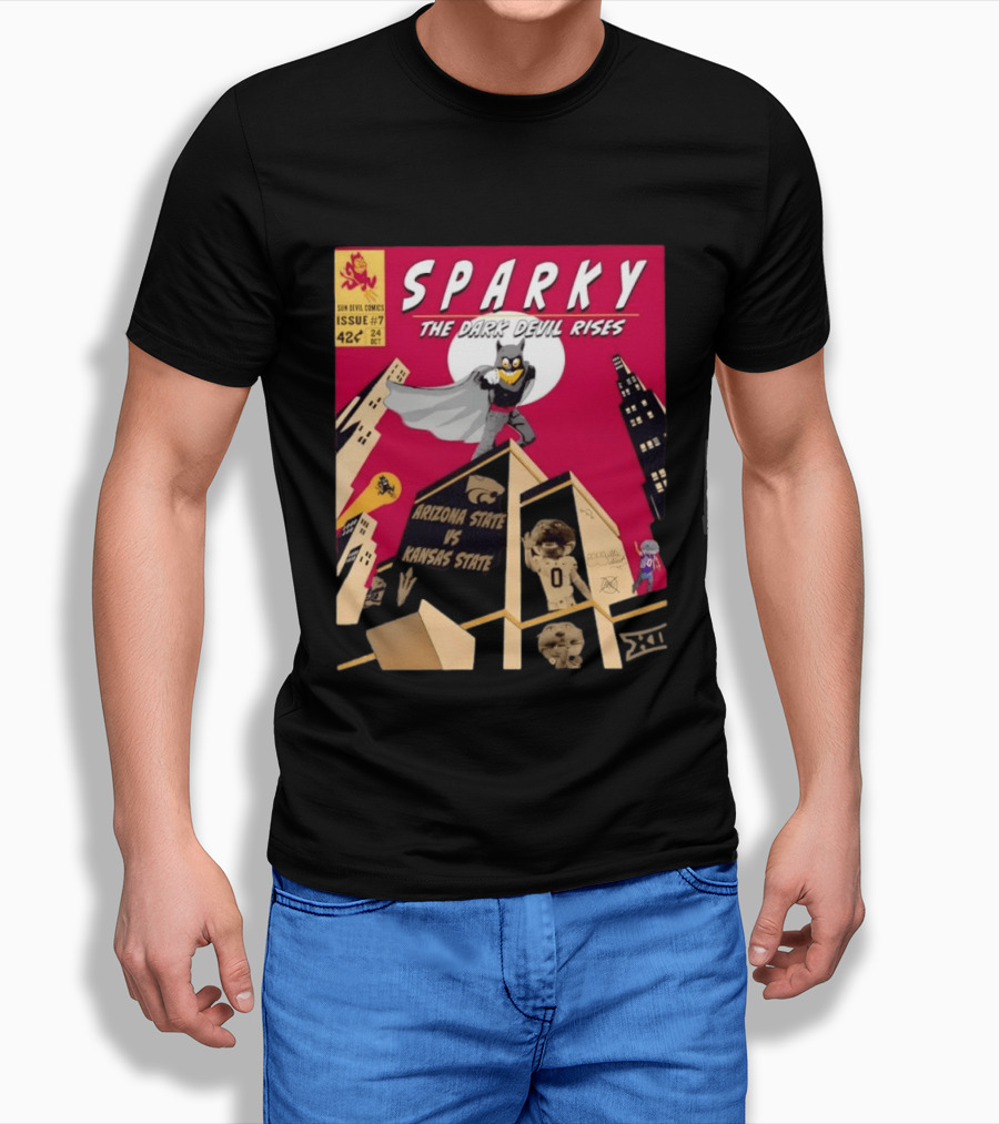 Sparky Sun Devil Comics Issue #7 The Dark Devil Rises Arizona State Vs Kansas State T-Shirt