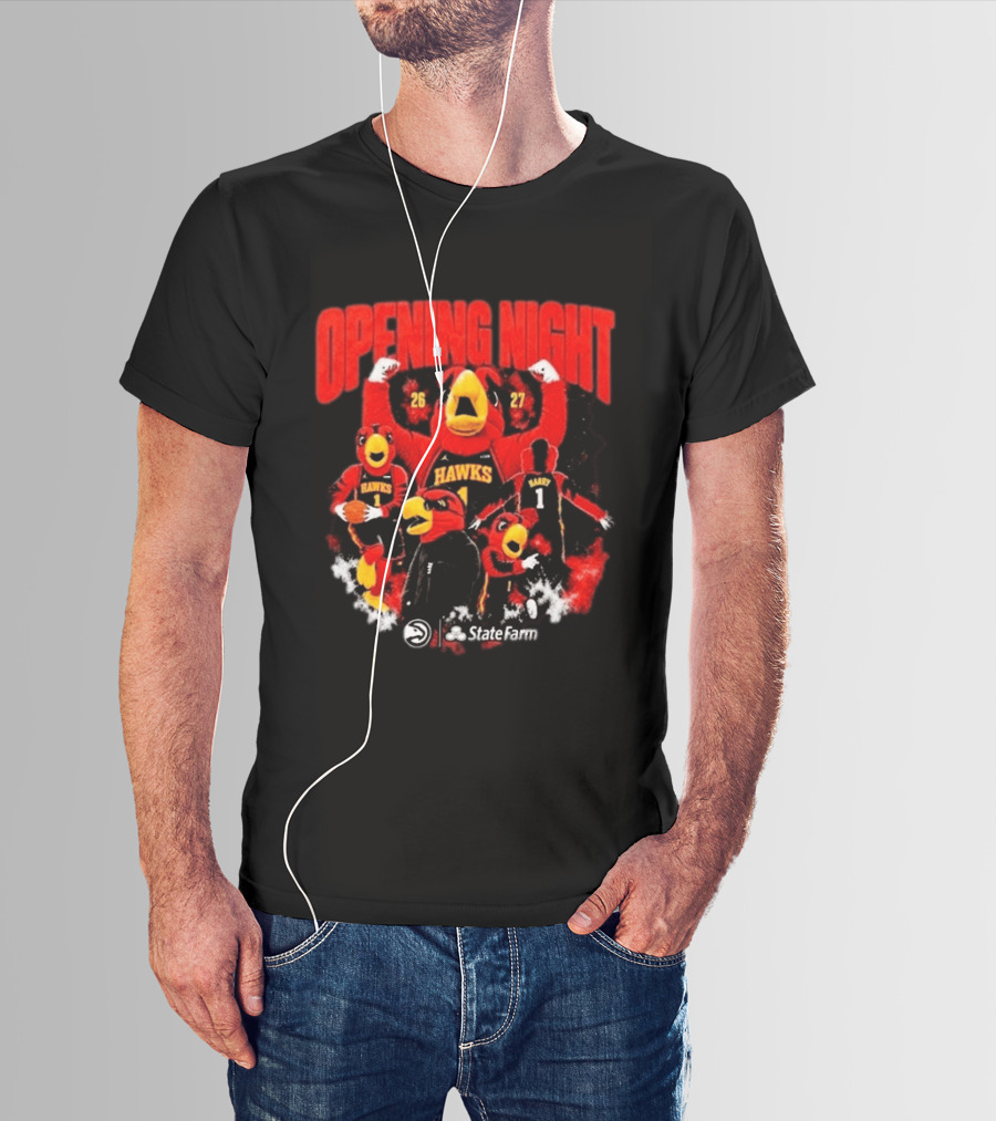Atlanta Hawks Mascot Opening Night State Farm 26 27 T-Shirt