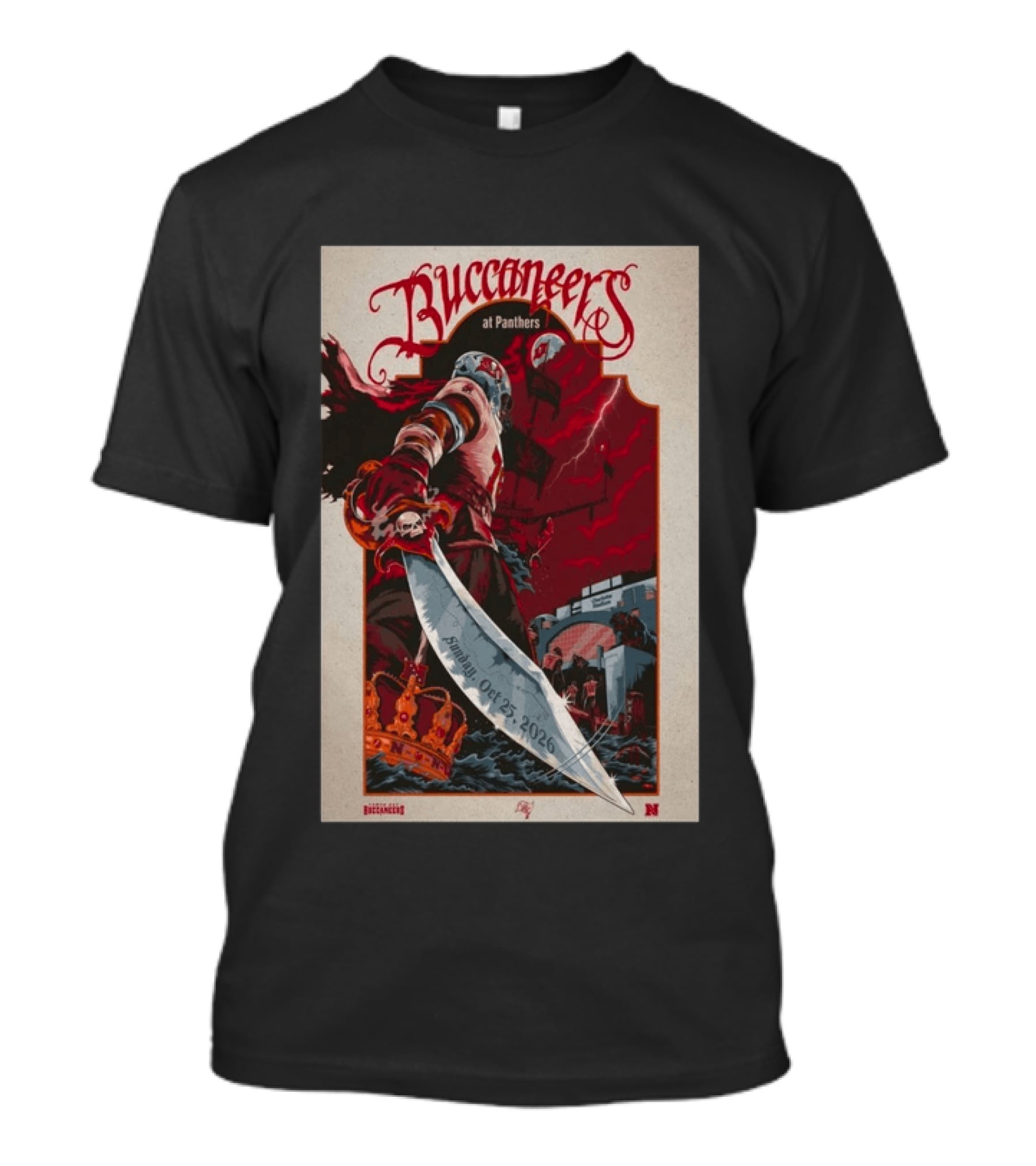 Tampa Bay Buccaneers At Carolina Panthers October 25 2026 Charlotte NC Event T-Shirt