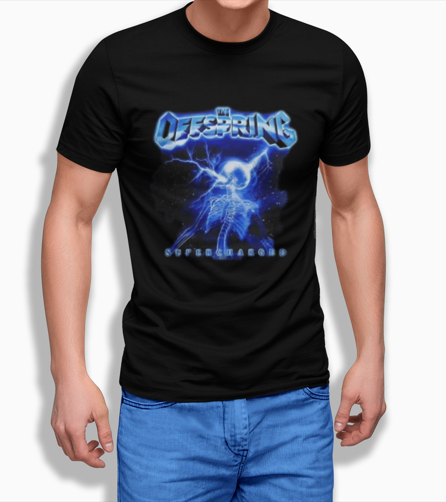 The Offspring Supercharged Electric Skeleton Lightning Blue T-Shirt