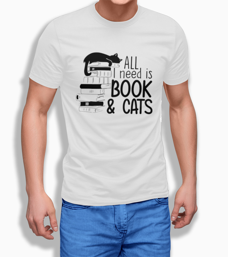 All I Need Is Book And Cats Stack T-Shirt