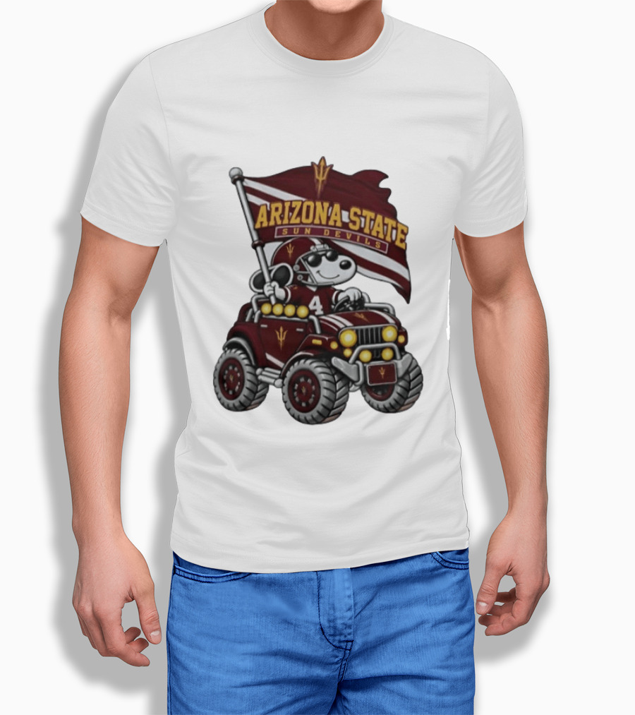 Arizona State Sun Devils NCAA Football Snoopy Offroad Vehicle T-Shirt