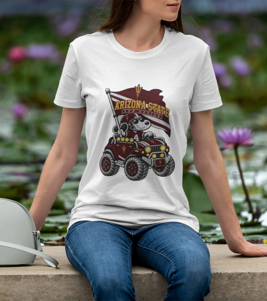 Arizona State Sun Devils NCAA Football Snoopy Offroad Vehicle T-Shirt