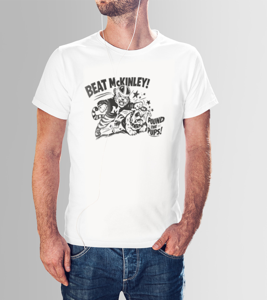 Beat McKinley Tiger Fighting Bulldog T-Shirt