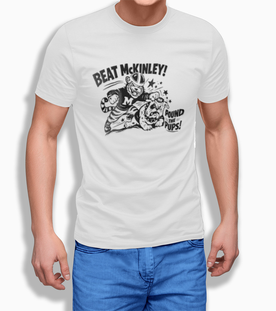 Beat McKinley Tiger Fighting Bulldog T-Shirt