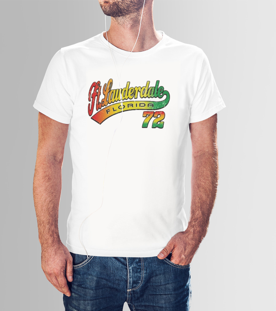Ft. Lauderdale Florida 72 Vintage Style Retro Font T-Shirt