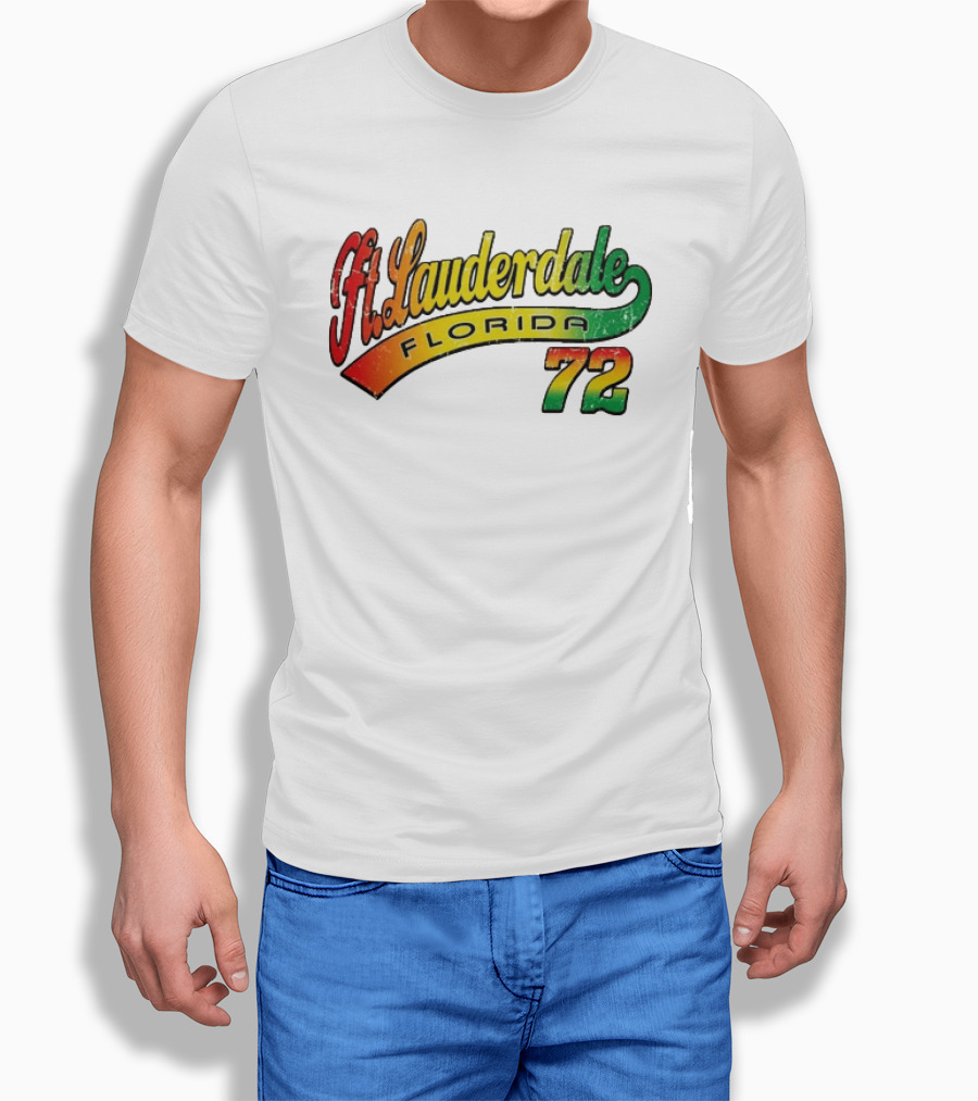 Ft. Lauderdale Florida 72 Vintage Style Retro Font T-Shirt
