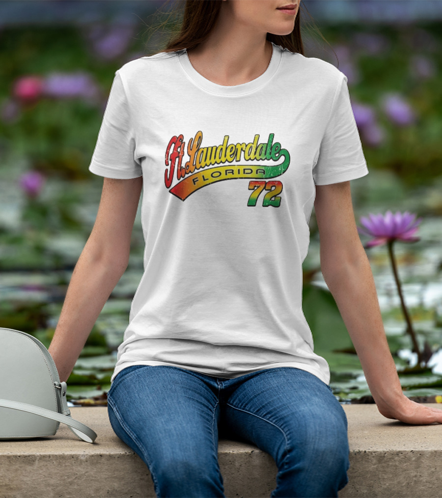 Ft. Lauderdale Florida 72 Vintage Style Retro Font T-Shirt