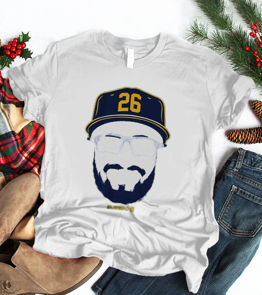 Milwaukee Brewers Aaron Ashby 26 Blank Face Players 8 T-Shirt