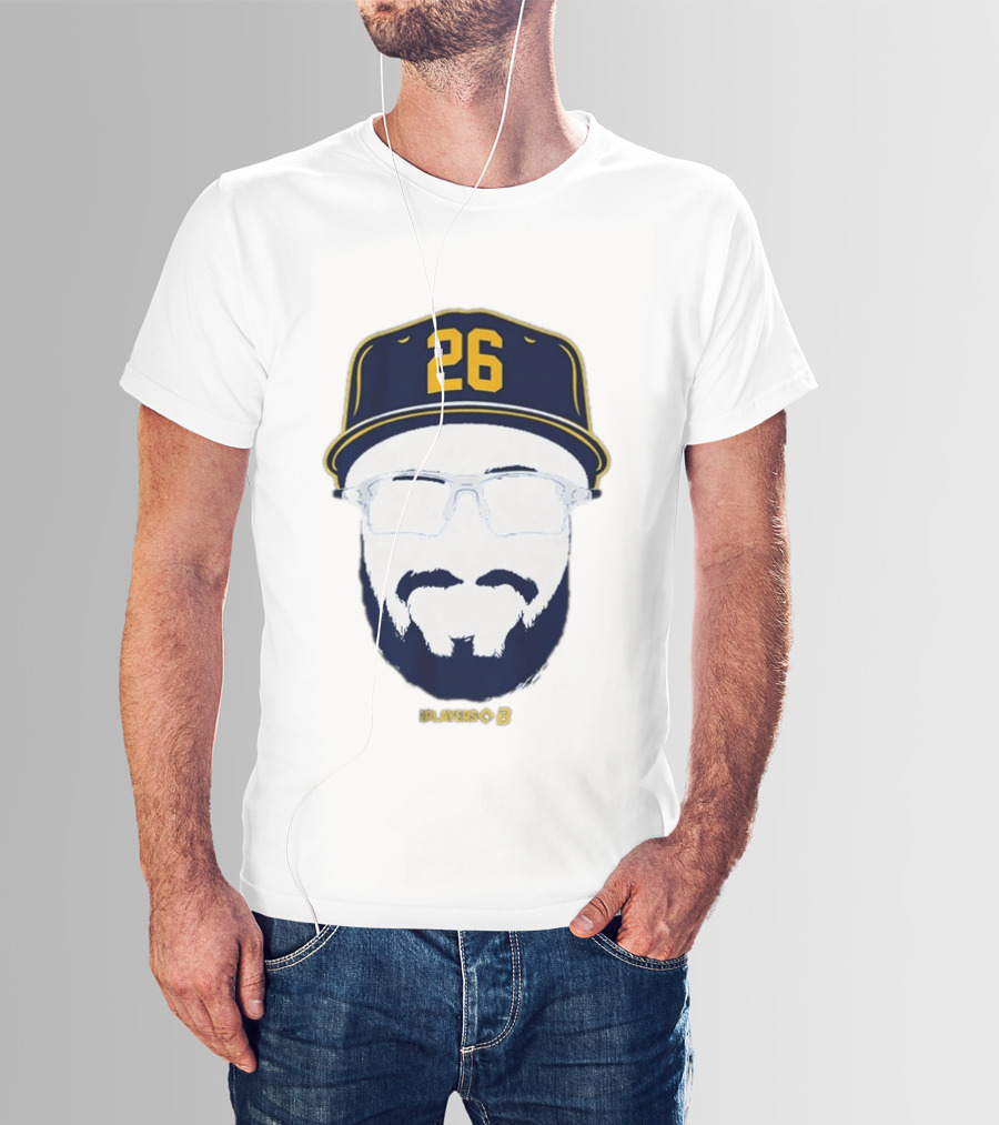 Milwaukee Brewers Aaron Ashby 26 Blank Face Players 8 T-Shirt