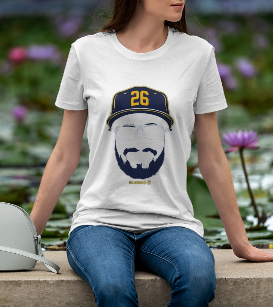 Milwaukee Brewers Aaron Ashby 26 Blank Face Players 8 T-Shirt