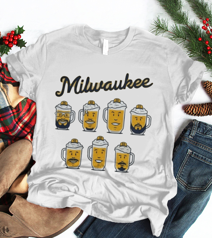 Milwaukee Beer S Ashby Uribe Megill Misiorowski Gasser Baseball T-Shirt