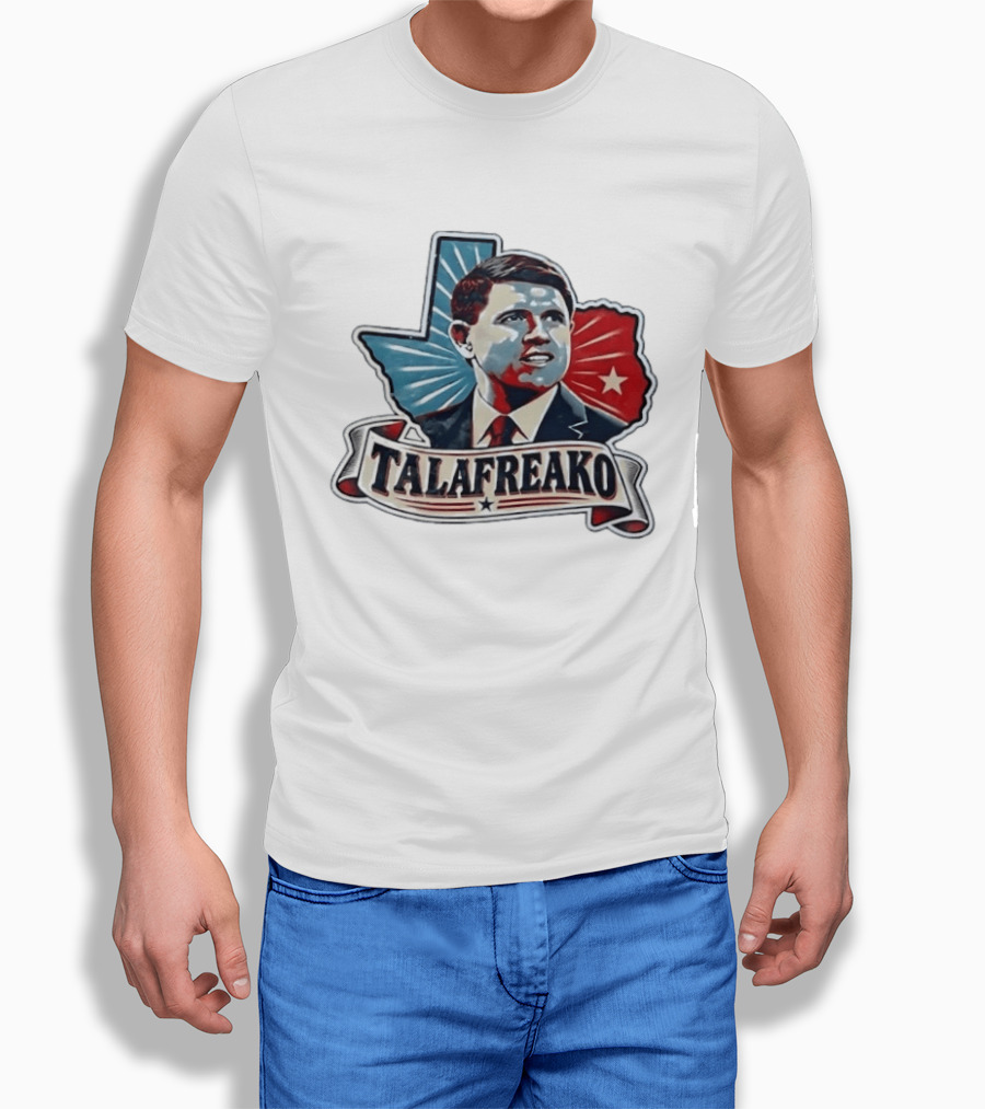 Talafreako Texas Political State Patriotic Star Face T-Shirt