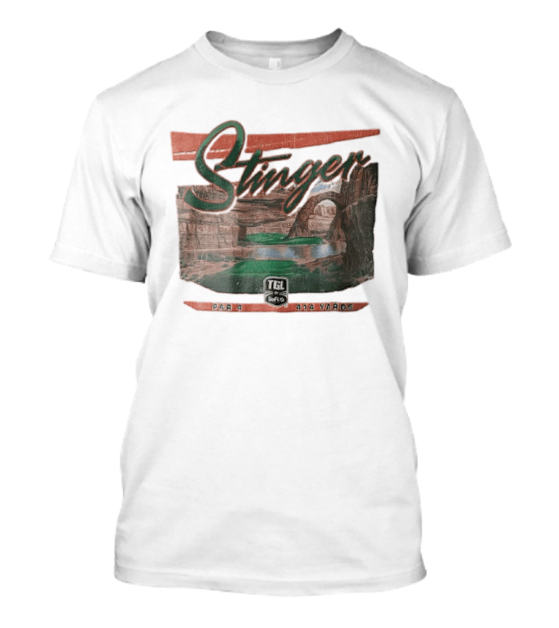 TGL Stinger Par 4 414 Yards Golf Canyon Arch T-Shirt