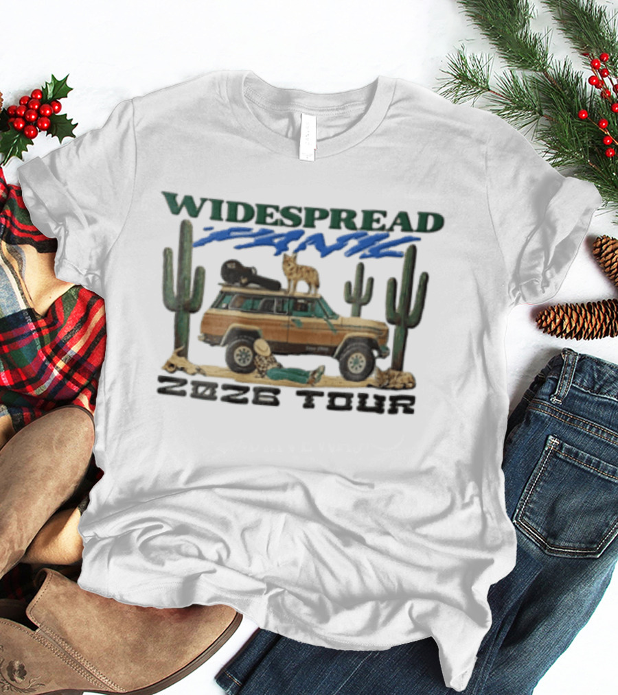 Widespread Panic 2026 Tour Vintage Desert Scene Jeep Cactus 1986 T-Shirt
