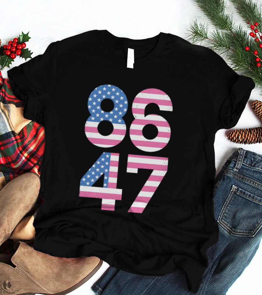 8647 Resist 86 47 American Flag USA 4th Of July T-Shirt