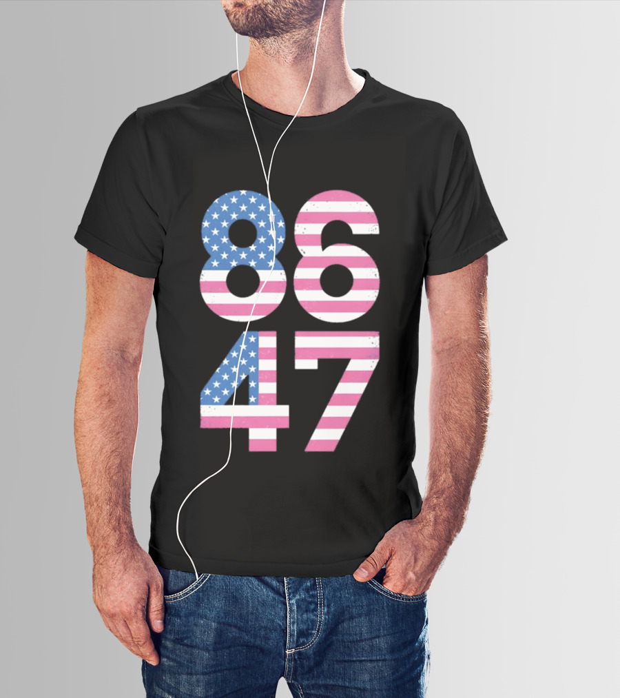 8647 Resist 86 47 American Flag USA 4th Of July T-Shirt