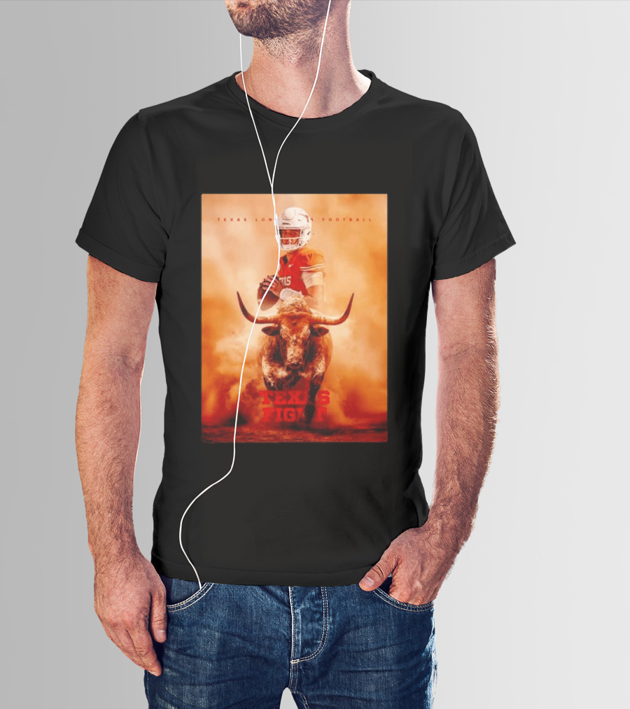 Texas Longhorns Football Texas Fight Arch Manning Bull T-Shirt