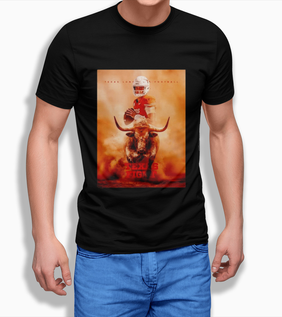 Texas Longhorns Football Texas Fight Arch Manning Bull T-Shirt