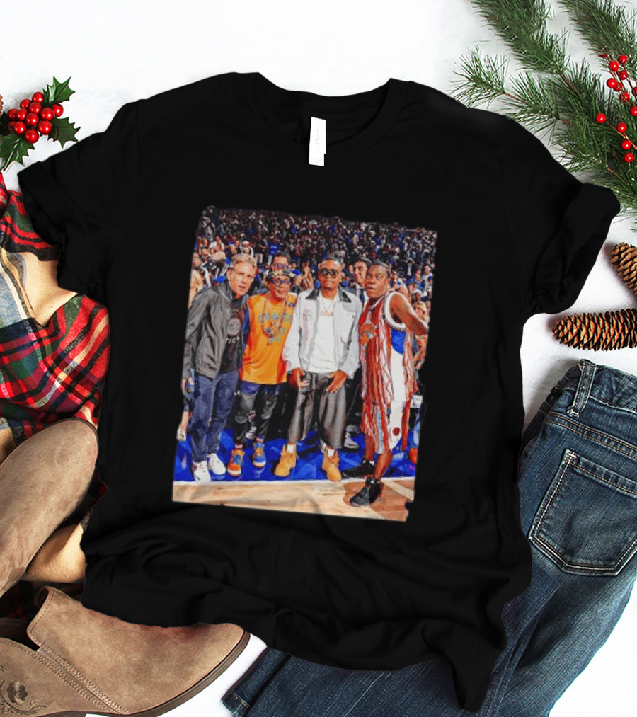 Ben Stiller Spike Lee Nas Tracy Morgan New York Knicks Courtside Celebrities T-Shirt