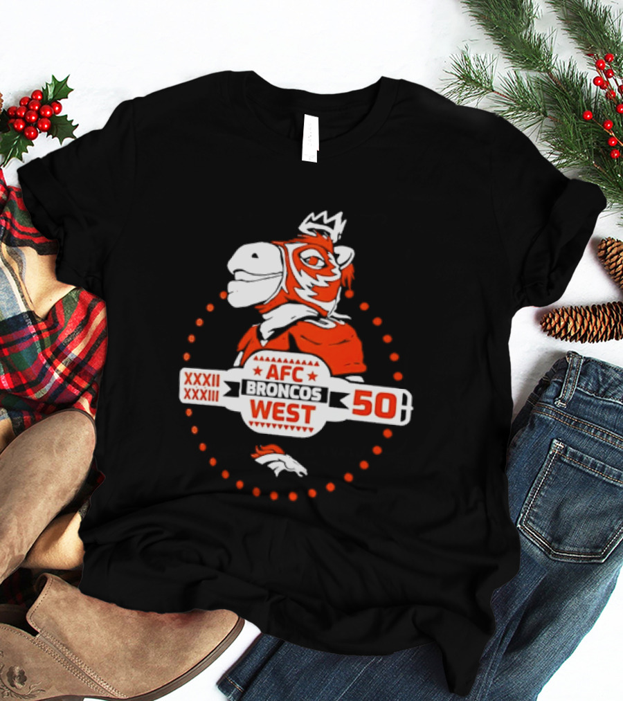 Broncos AFC West 50 Years XXXII XXXIII Celebration T-Shirt