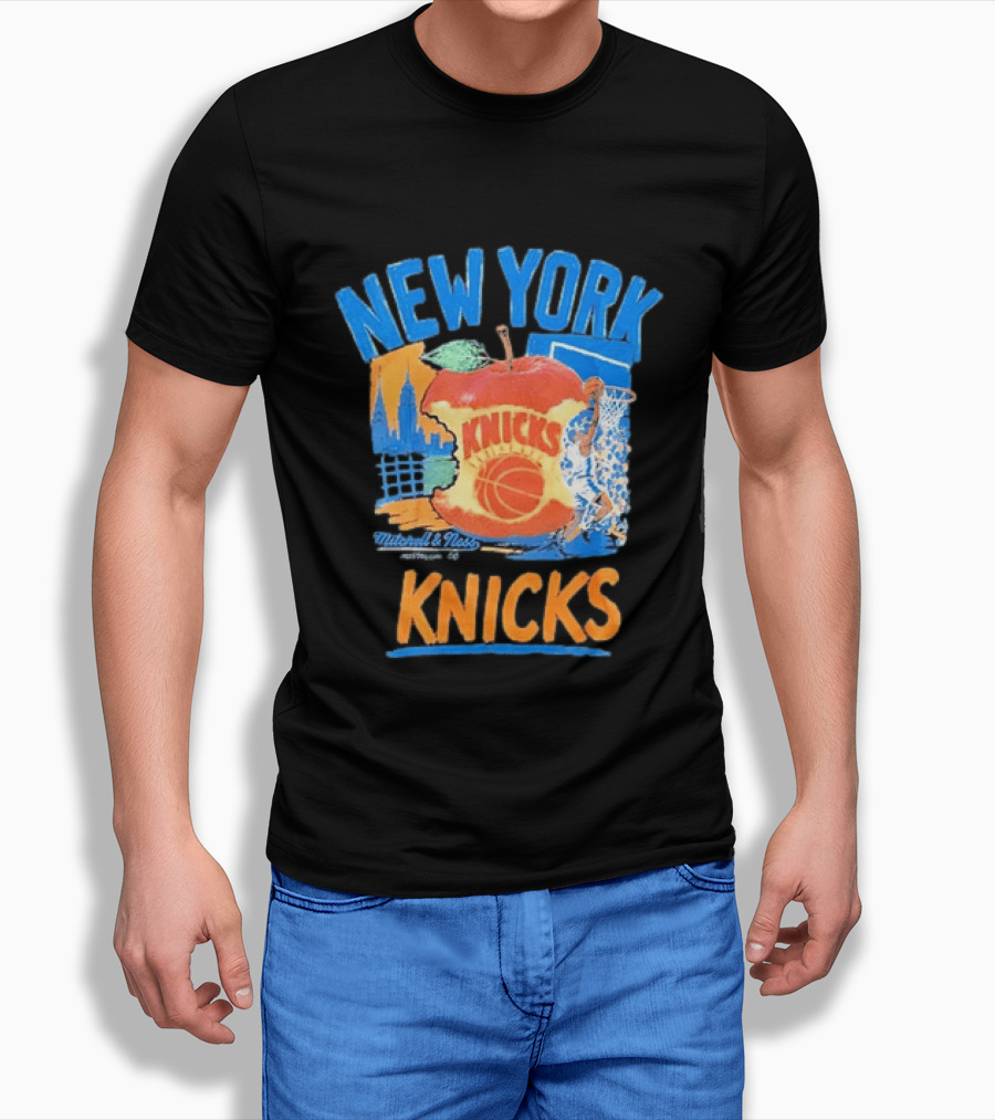 Mitchell & Ness New York Knicks Basketball Big Apple City Skyline T-Shirt