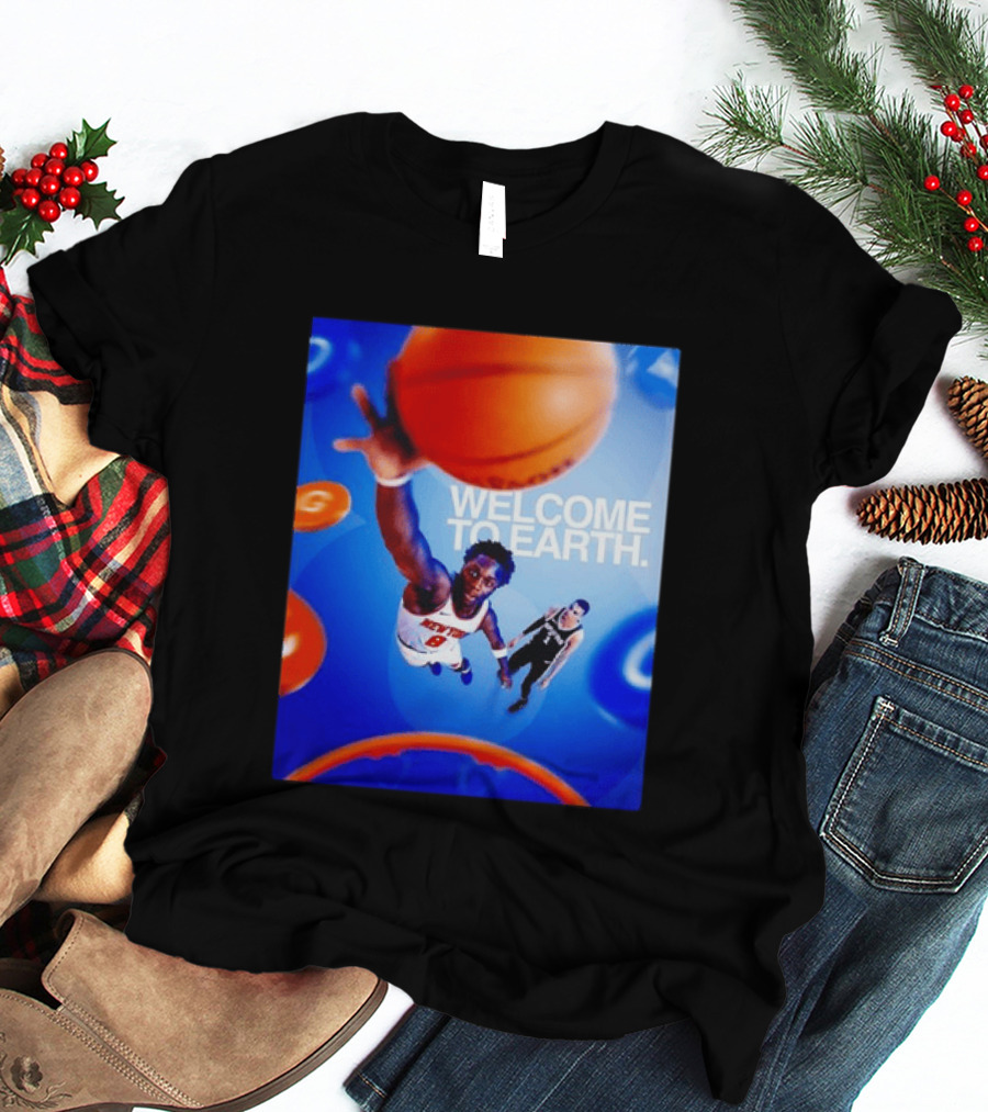 OG Anunoby New York Knicks Welcome To Earth Basketball Moment T-Shirt