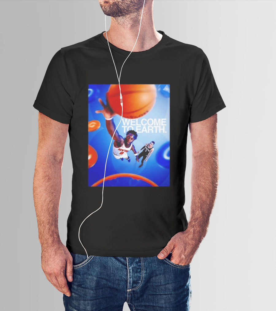 OG Anunoby New York Knicks Welcome To Earth Basketball Moment T-Shirt