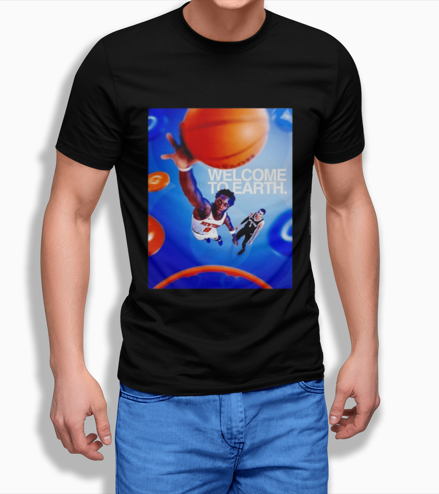 OG Anunoby New York Knicks Welcome To Earth Basketball Moment T-Shirt