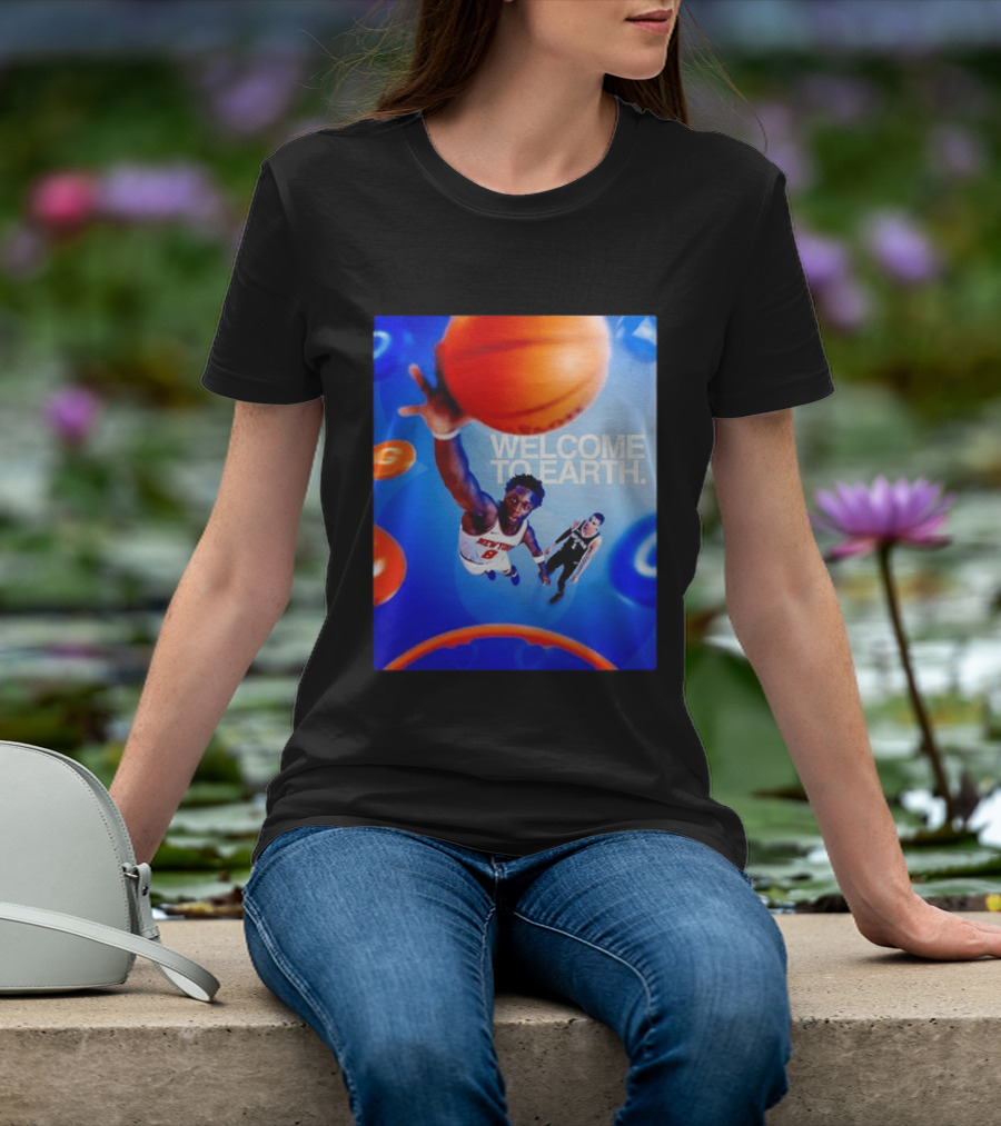 OG Anunoby New York Knicks Welcome To Earth Basketball Moment T-Shirt