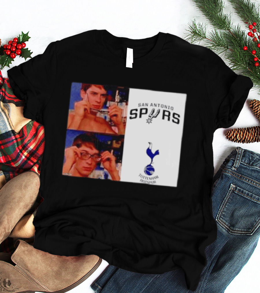 Peter Parker Reading Glasses Meme San Antonio Spurs Tottenham Hotspur T-Shirt