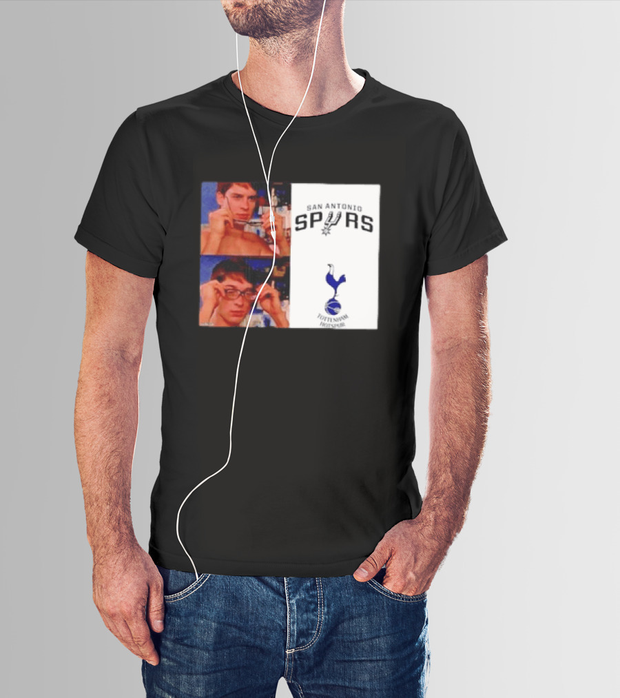 Peter Parker Reading Glasses Meme San Antonio Spurs Tottenham Hotspur T-Shirt