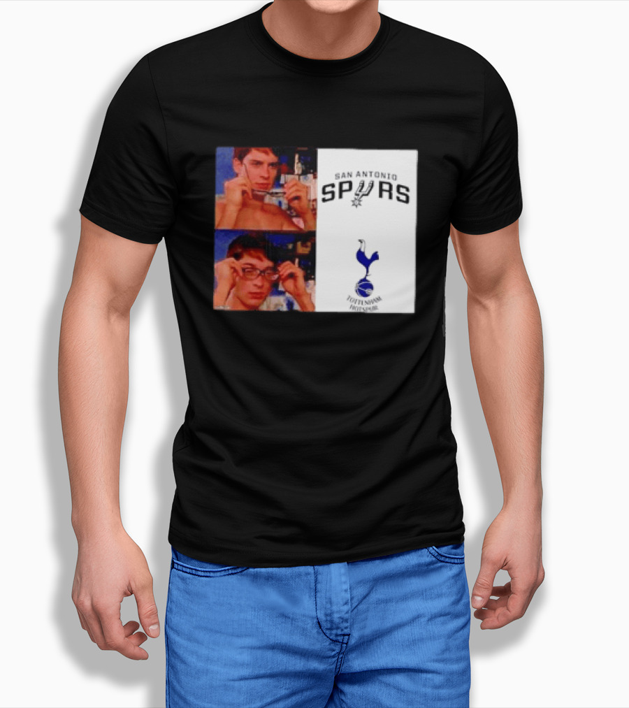 Peter Parker Reading Glasses Meme San Antonio Spurs Tottenham Hotspur T-Shirt