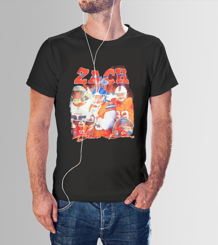 Zach Allen 99 Denver Broncos Football Player Collage T-Shirt